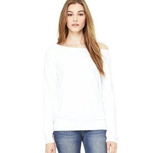 Open Neck Sweatshirt Flash Dance Inspired White Size 2X NWT by Bella